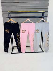 Custom OEM Rhinestone Graphic Tracksuit Set Full Zip Hoodie & Jogger Set Premium Heavyweight Fleece Streetwear Embroidery Sets - Product Image 3