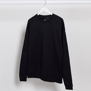 Men's <b>Black</b> <b>Crew</b> <b>Neck</b> <b>Sweatshirt</b> Regular Fit Long Sleeve Solid Knitted Cotton Casual Autumn Wear - Product Image 6