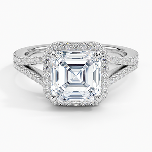 BOJ <b>Ring</b> 089 Asscher Cut 925 <b>Silver</b> Halo Prong Stone <b>Solitaire</b> Diamond <b>Ring</b> 2ct D Color VVS1 Moissanite GRA Certified Low Price - Product Image 1