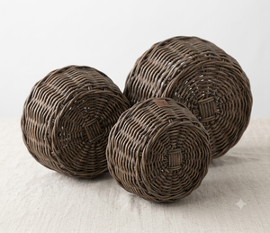 Ensemble de paniers de rangement en rotin tressé écologiques, couvre-pot en osier naturel, panier à fruits rond décoratif pour la maison - Product Image 2