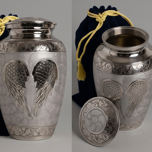 Urnas metálicas artesanales de diseño clásico y elegante para decoración del hogar - Product Image 2