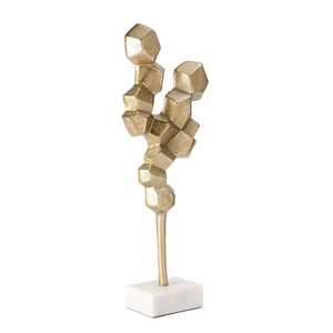 Limited Stock New Arrival Geometric Gold Plated Aluminum Sculpture Modern Art Tabletop Decor Handmade Eco-Friendly Durable for - Product Image 1
