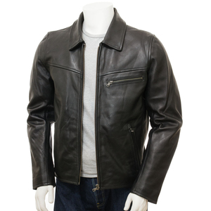 Veste en cuir pour homme, veste de moto à col montant, fabricant OEM, logo personnalisé, veste en cuir pour homme - Product Image 5
