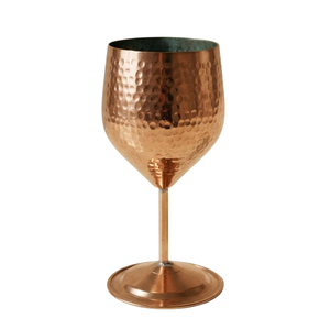 Copas de Vino de Cobre Hechas a Mano, Forma de Campana, con Relieve, Vintage, con Tallo de Metal, para Fiestas, Bodas y Eventos, 2 Piezas - Product Image 3