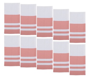 Ensemble de torchons de cuisine en coton rayé, teint en fil, écologiques, blancs avec bords colorés, rectangulaires, tissés, lavables en machine pour usage domestique - Product Image 6