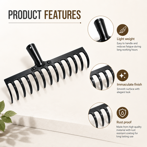 Tête de râteau de jardin robuste à 10, 12, 14 ou 16 dents en acier, accessoire cultivateur pour pelouse, feuilles et sol, idéal pour le jardinage, l'aménagement paysager et l'agriculture - Product Image 2