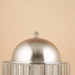 Premium Round Silver Chafing Dish Vertical Metal Pillar Cage <b>Stand</b> Stainless Steel Buffet Warmer with Dome Lid Single Unit - Product Image 5
