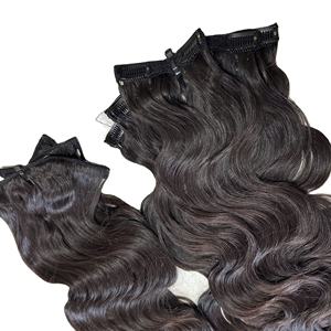 Prix de gros donneur unique Extension de cheveux ondulés corporels Cheveux bruts vierges européens avec bande à pointe ondulée Paquet d'extension de cheveux à pointe plate - Product Image 4