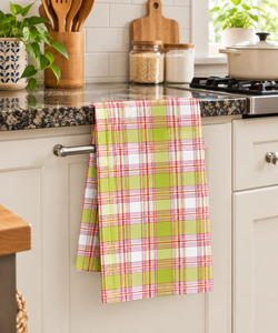 Paño de Cocina a Cuadros Marrón Beige, Tejido 100% Algodón, Anti-Desgarro, Sostenible, Moderno, Lavable, Textil para el Hogar - Product Image 5