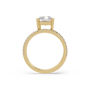 Anillos de boda clásicos de oro puro de 14K y 18K con diamante radiante solitario cultivado en laboratorio de 1CT, 2CT, 3CT, certificado por IGI, para mujer - Product Image 3