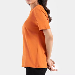 Camisetas de algodón personalizadas con el mejor logotipo impreso, de alta calidad, para mujer, estilo casual, cuello redondo, precio al por mayor. - Product Image 3