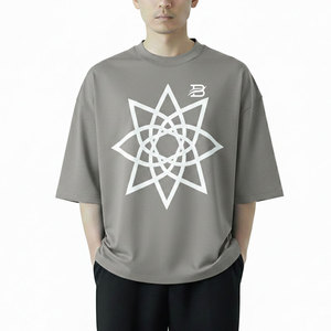 เสื้อยืดทรงบ็อกซี่คอกลมผู้ชายทรงเข้ารูป ปี 2026 ผ้าฝ้ายคุณภาพสูง พิมพ์โลโก้ตามสั่ง เสื้อยืดผู้ชาย - Product Image 1
