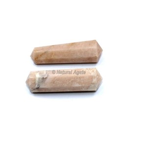 Point de crayon à double terminaison en cristal d'agate noire naturelle - Product Image 4