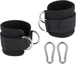 Misha Sports Custom 2026 Design <b>Ankle</b> Strap Unisex Neoprene Padding Metal Rings Black Hook and Loop Heavyduty <b>Ankle</b> Strap - Product Image 2