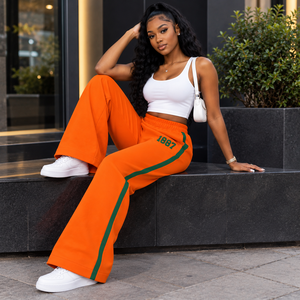 Pantalones Deportivos de Pierna Ancha para Mujer, con Bordado de la Universidad FAMU de Florida A&M, Listos para Enviar - Product Image 3