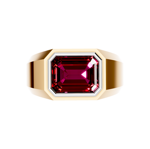 Juego de bisel de rubí de corte esmeralda cultivado en laboratorio de oro de 14 quilates y 18 quilates, joyería de declaración certificada IGI Classic para bodas, fiestas, compra a granel - Product Image 6