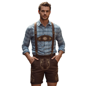 Pantalones Cortos de Gamuza Vacuna Genuina para Hombre, Estilo Urbano, Ecológicos, Transpirables, Cintura Elástica, Corte Medio, Bolsillos Personalizados, Diseño Liso, OEM - Product Image 1