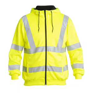 Sudaderas de Seguridad con Cremallera para la Construcción, Ropa de Trabajo con Cinta Reflectante, Sudaderas con Capucha y Cremallera de Seguridad de Manga Larga - Product Image 3