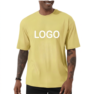 เสื้อยืดโอเวอร์ไซส์สีเขียวมะนาวสำหรับผู้ชาย ทรงหลวม ไหล่ตก สไตล์ลำลอง สตรีทแวร์ เสื้อยืดฤดูร้อน เนื้อผ้านุ่ม ระบายอากาศดี คอกลม สไตล์มินิมอล - Product Image 5