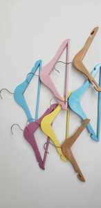 Khadim Handicrafts Custom Carved Durable Wooden Children's Clothes <b>Hangers</b> Multifunction Garment Hooks Wardrobe Closet Suit - Product Image 5