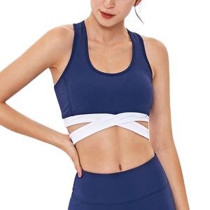 2024 Women's High Quality Sports <b>Bra</b> Seamless Longline Padded Workout Crop Tank Tops Fitness Yoga Asymmetrical Top Size XL - Product Image 3