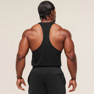 Camiseta Deportiva Personalizada para Hombre, Negra, de Poliéster/Algodón, para Gimnasio, Fitness, Culturismo, Secado Rápido, Estilo Urbano, con Logotipo Personalizado - Product Image 2