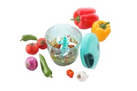 Hachoir à tirer de qualité supérieure avec 3 lames en acier inoxydable cordon solide coupe pratique pour outil de cuisine rapide oignon ail fruits légumes