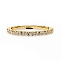 Bague éternité en or jaune 18 carats avec diamants de laboratoire, pierres latérales taille brillant, certifiée IGI, style de luxe, pour femme, fiançailles