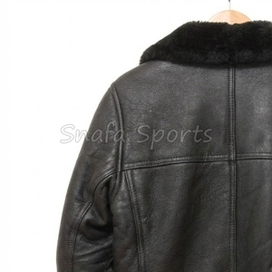 Custom Men <b>Pilot</b> Leather <b>Jackets</b> Bomber Winter Season Real Sheep Fur Shearling Leather <b>Jacket</b> Best Price Top Quality <b>Jacket</b> - Product Image 6