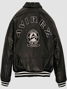 เสื้อแจ็คเก็ตบอมเบอร์หนังแท้ Avirex ลายจระเข้ สไตล์นักบิน - Product Image 3