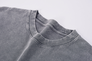 Logo personnalisé en gros t-shirts de haute qualité pour hommes confortables loisirs 250gsm 100% coton blanc T-shirt lavé à l'acide - Product Image 2