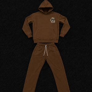 Conjunto Deportivo con Capucha Marrón, Estampado de Calavera, Bolsillo Frontal, Cierre con Cordón, Unisex, Ropa Casual para Adultos, 100% Algodón, Peso Medio, Talla L - Product Image 5