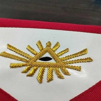 Nouvelles insignes maçonniques vintage de haute qualité, brodées à la main en cuir avec perles, aimant et patch brodé