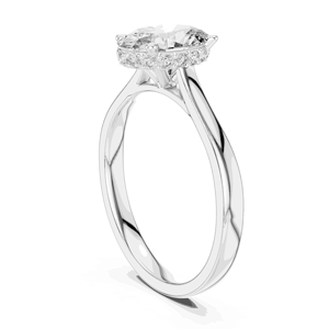 Anillo con halo oculto de diamante cultivado en laboratorio de corte radiante de 1.50 quilates totales, oro macizo de 10K, 14K, 18K, color EF, 0.13 quilates totales, engaste pavé, artículo de regalo nupcial - Product Image 4
