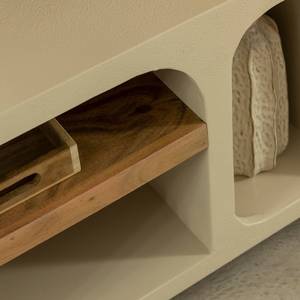 Mueble TV Vandana Cresta Lunaris con estantes en madera efecto hormigón y madera reciclada, Dalva - Product Image 4