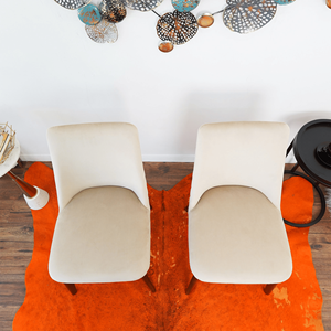 ชุดเก้าอี้รับประทานอาหารกำมะหยี่สีเบจโคลฟ 2 ตัว - Product Image 6