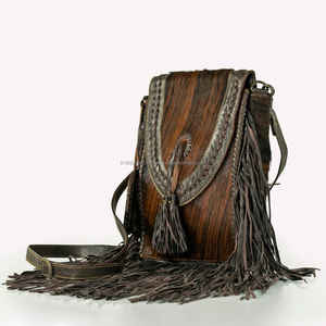 Bolso Bandolera de Cuero Vacuno Estilo Boho con Flecos, Bolso de Hombro Estilo Western para Mujer - Product Image 3