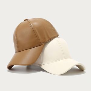 Gorra de Béisbol de Cuero PU para Hombres de Mediana Edad y Mayores, Estilo Vintage, Protección Solar, con Visera, en Oferta - Product Image 3