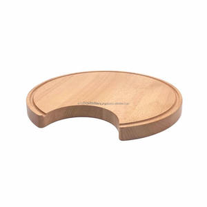 Bloque de corte de cocina de forma irregular Tabla de cortar de madera de bambú con acabado natural para exhibición de encimera Hecho EN LA India - Product Image 4