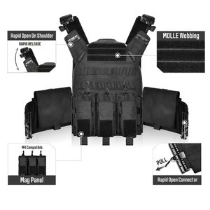 เสื้อกั๊กฝึกซ้อมยุทธวิธี ตัวเลือกโลโก้แบบกำหนดเอง ปรับขนาดได้ มีช่องเก็บของหลายช่อง สวมใส่สบายสำหรับการใช้งานที่กระตือรือร้น - Product Image 2