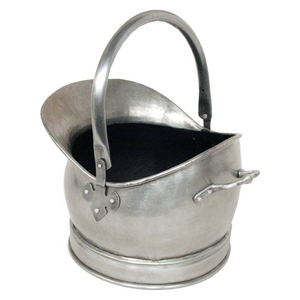 Cubo para Leña Moderno y Ecológico de Metal con Recubrimiento en Polvo Gris, con Asa de Cuero, para Chimenea o Jardín, Almacenamiento Elegante para Leña - Product Image 4