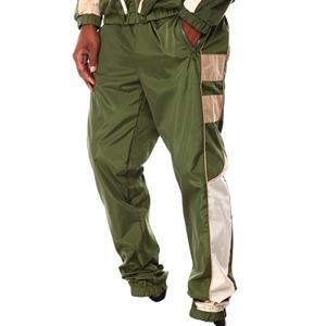 Ensemble de survêtement pour homme, design panneaux, vert olive, deux pièces, coupe-vent à patchwork incurvé avec logo personnalisé, joggers OEM marque privée - Product Image 5