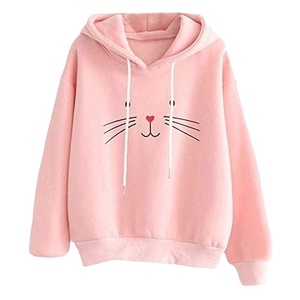Nueva llegada sudaderas con capucha para mujer tela polar manga larga Casual forrado último diseño y Color precio barato MOQ bajo ropa de sudor - Product Image 1