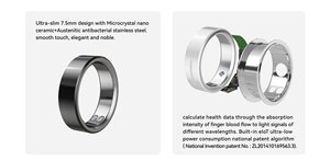 Anneau intelligent en céramique personnalisable AC11 avec <span class=keywords><strong>vibration</strong></span> moteur, fréquence cardiaque, SpO2, sommeil, fitness, SOS, contrôle tactile, température, 5ATM - Product Image 3