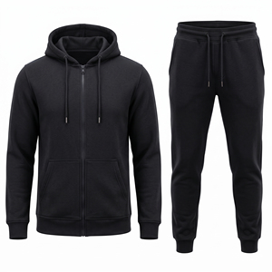 Chándal Rojo Personalizado para Hombre 2026, con Capucha, Manga Larga, Color Sólido, Informal, de Algodón, con Cierre de Cremallera y Bolsillos Laterales, para Otoño, Corte Regular - Product Image 2