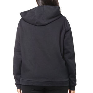 Sudadera con Capucha Negra para Mujer, Manga Larga, Color Sólido, Informal, para Otoño, con Bolsillos, Tejido Transpirable - Product Image 6