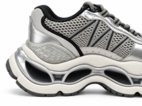 Sneakers athlétiques en maille argentée métallique de qualité supérieure, absorption des chocs, semelle épaisse antidérapante, chaussures de marche en plein air pour hommes et femmes