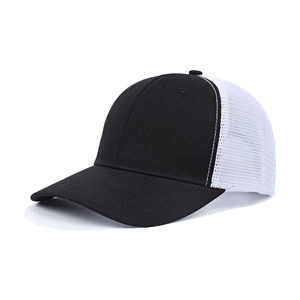 RICSA Blue White Mesh Leather Trucker <b>Cap</b> 3D Embroidery Logo Unisex Adjustable Breathable Casual Hat for Spring Summer Adults - Product Image 3