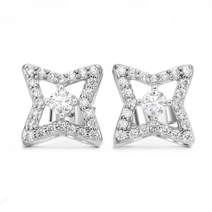 Boucles d'oreilles personnalisées en argent sterling 925 avec diamant Moissanite à taille ronde Boucles d'oreilles à vis en forme d'étoile à la mode pour hommes et femmes - Product Image 1