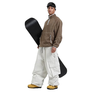 Customized Adults Zipper High Waist Multi-pockets Baggy Snowboard Pant Women Waterproof Wind Resistant Loose Wide Leg Cargo - Product Image 4